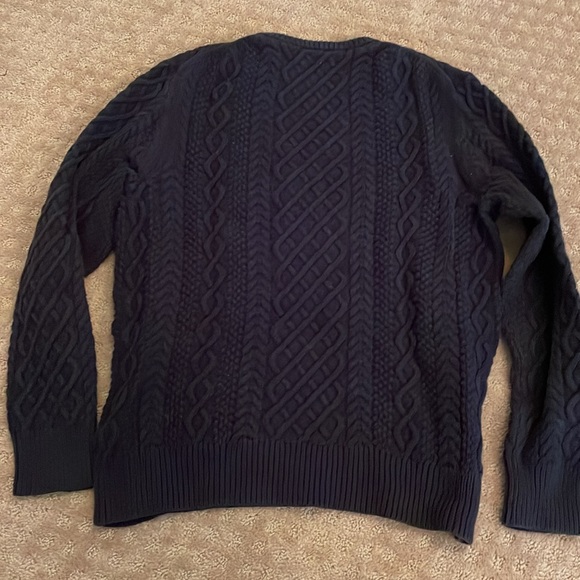 J.Crew Navy Cable Knit Fisherman Sweater (M) - Picture 4 of 4